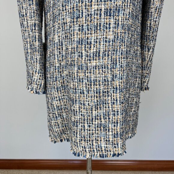 J. McLaughlin Black & White Tweed Open-Front Coat - Picture 12 of 16